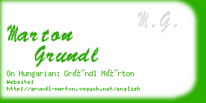 marton grundl business card